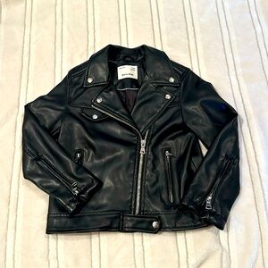 Zara Kids size 7 (122 cm) faux leather Rider Biker Jacket